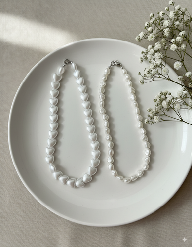 گردنبند مدل مرواریدی طرح قلبی