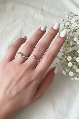 انگشتر مدل موج جنس برنج و آبکاری رودیوم